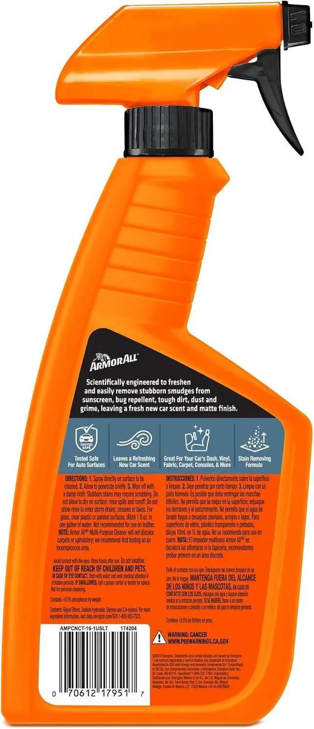 Alt view image 4 of 7 - Armor All Multi-Purpose Car Cleaner Spray, New Car Scent, 16 Fl Oz