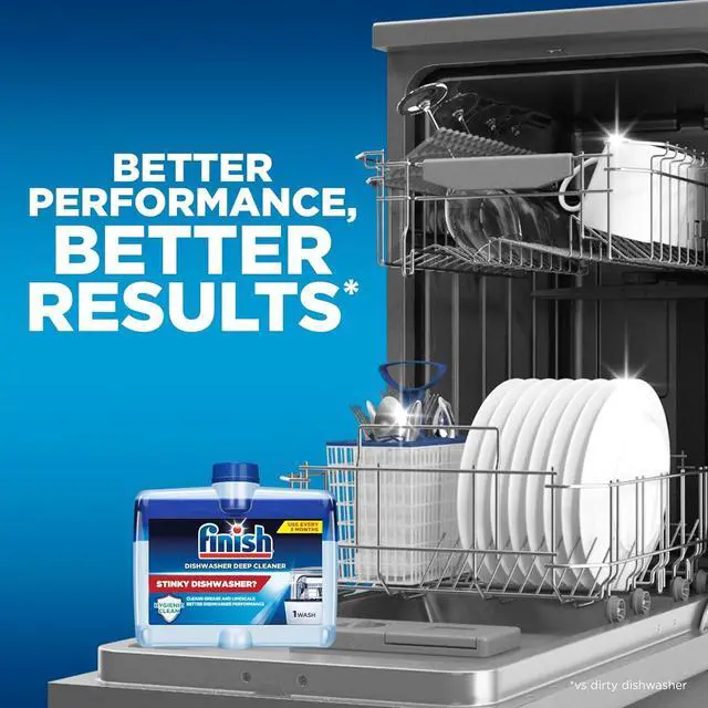 Alt view image 2 of 6 - Finish Dishwasher Cleaner Liquid, Deep Cleans Hidden Grease & Limescale, Fights Odors & Maintains Performance, 3 Month Supply, 8.45oz, 1 Bottle