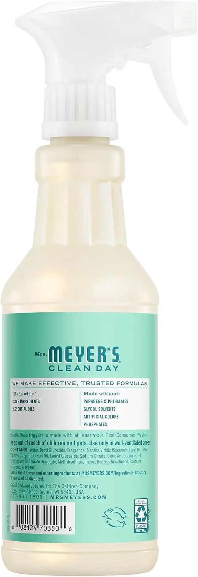 Alt view image 7 of 7 - MRS. MEYER'S CLEAN DAY Multi-Surface Cleaner, Mint, 16 fl oz