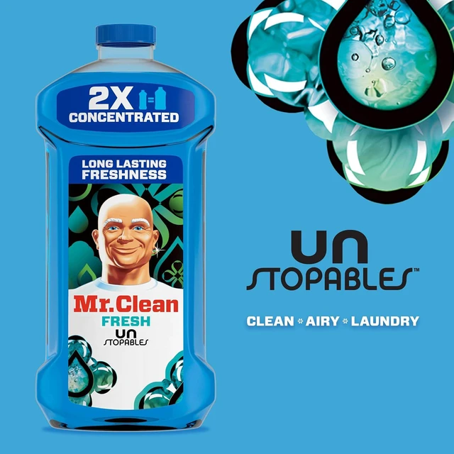 Alt view image 4 of 6 - Mr. Clean 2X Concentrated Multi Surface Cleaner with Unstopables Fresh Scent 41 fl oz