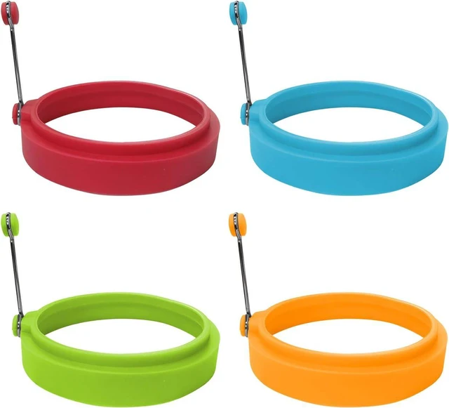 Main image of Food Grade Silicone Egg Rings, Multicolor, Egg Ring Molds for Cooking, Fried Egg Rings(4 Pack, 4 Inches)