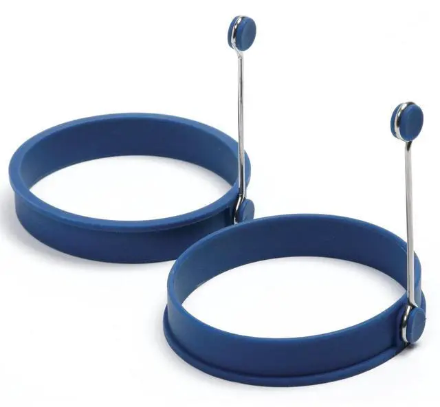 Main image of Norpro Silicone Round Pancake/Egg Rings, 2 Pieces, Blue