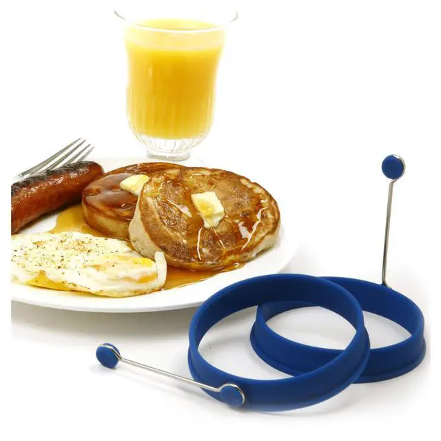 Alt view image 4 of 5 - Norpro Silicone Round Pancake/Egg Rings, 2 Pieces, Blue
