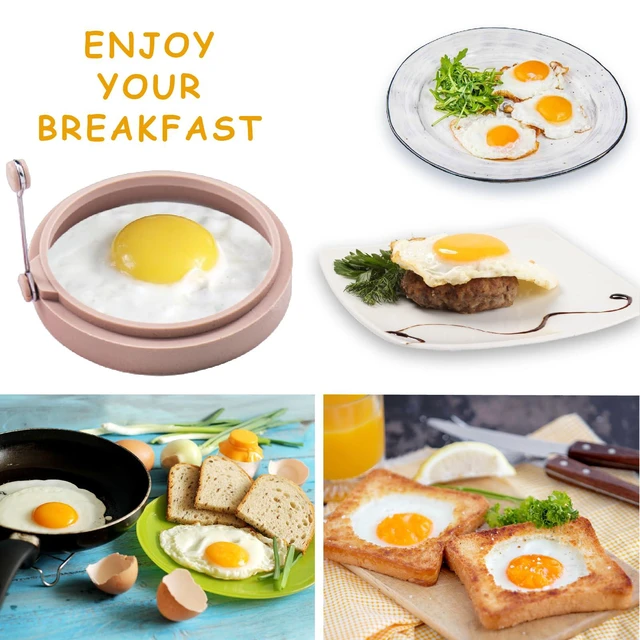 Alt view image 3 of 5 - 4-Pack Nordic Silicone Non-Stick Egg Rings, 4Inch, Colorful