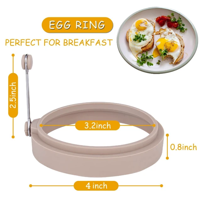 Alt view image 5 of 5 - 4-Pack Nordic Silicone Non-Stick Egg Rings, 4Inch, Colorful
