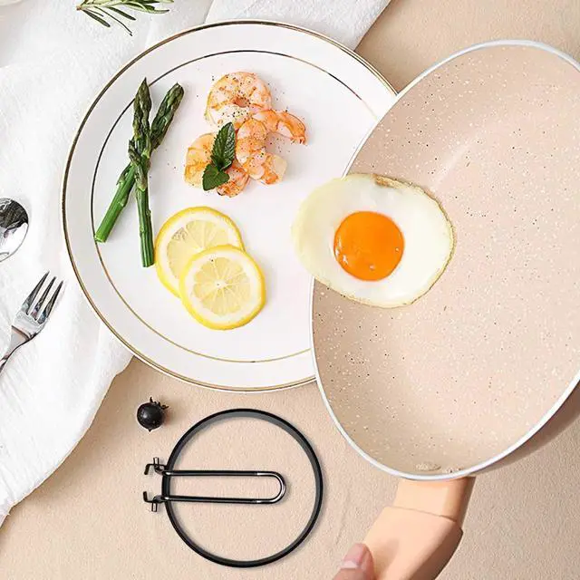Alt view image 5 of 7 - 4 Pack Stainless Steel Non-Stick Round Egg Cooker Rings for Frying Pancake Sandwiches, Metal Handle Household Kitchen Breakfast Tool