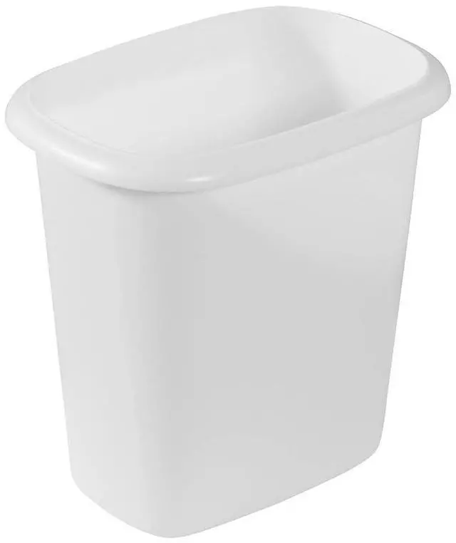 Main image of Rubbermaid Vanity Trash Can Wastebasket 1.5 Gallons 6 Quarts White for Under Counter Kitchen Office Bedroom Bathroom