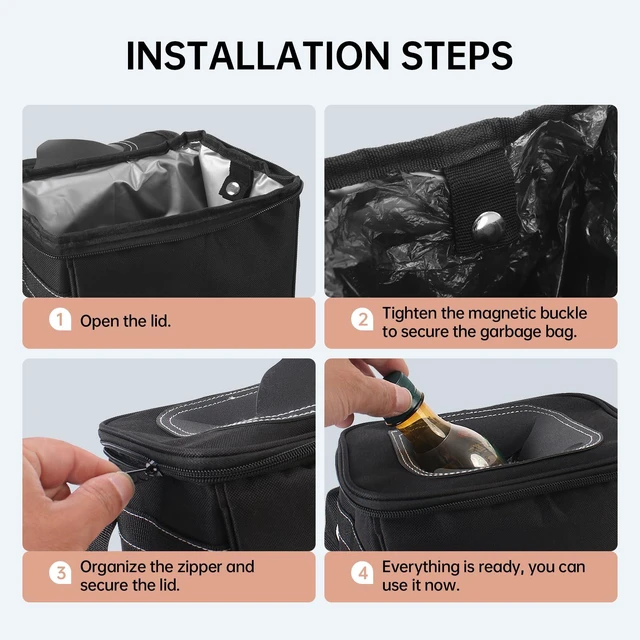 Alt view image 5 of 7 - Car Trash Can Bags 5-Pack 75 Bags