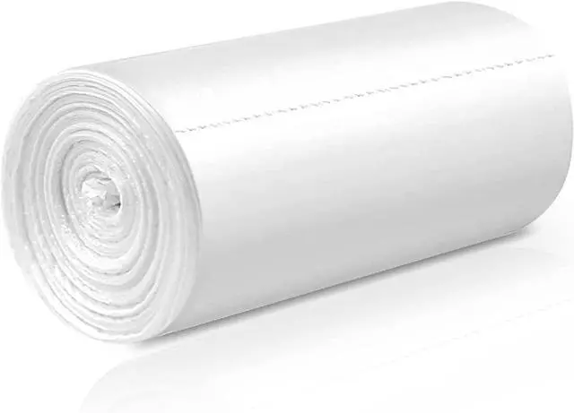 Main image of WAIKAS 8Gallon Flat Top Trash Bags, 1.12-mil, White, Unscented, 42Count