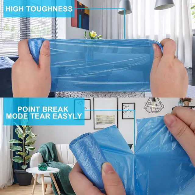 Alt view image 4 of 6 - 100 Count 4 Gallon Small Trash Bags - 5 Rolls Colored Trash Can Liners for Office Bedroom Bathroom