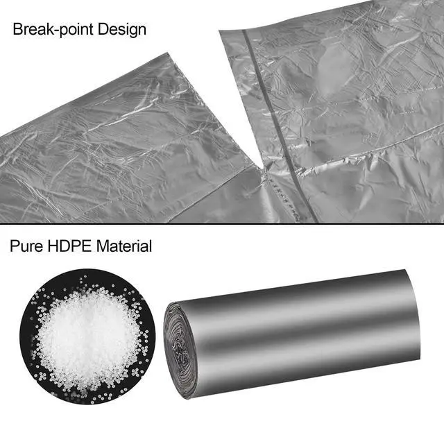 Alt view image 3 of 6 - 2 to 2.6 Gallon / 10 Liter Dark Gray Small Trash Bags, 100 Count