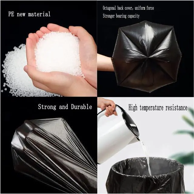 Alt view image 3 of 5 - 4 Gallon Small Black Trash Bags with Handles, 100 Count
