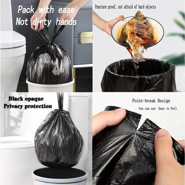 Alt view image 4 of 5 - 4 Gallon Small Black Trash Bags with Handles, 100 Count