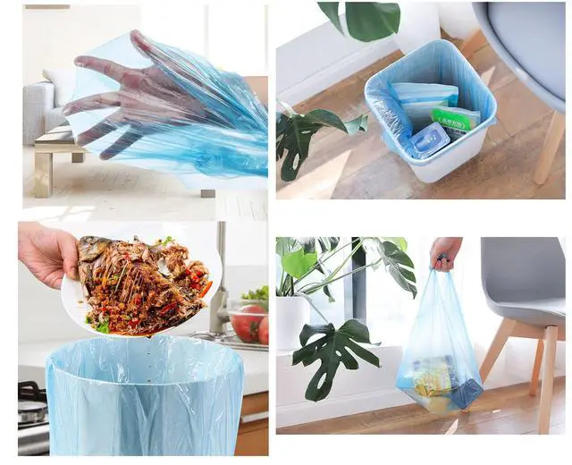 Alt view image 3 of 7 - 4Gallon Small Handles Trash Bags, 4 Rolls/100Counts, Colorful Portable for Bathroom and Office Wastebasket