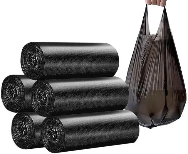 Main image of 4Gallon Small Handles Bathroom Trash Bags, 5 Rolls/100 Counts, Black