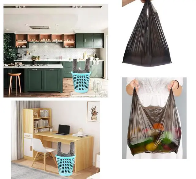 Alt view image 3 of 7 - 4Gallon Small Handles Bathroom Trash Bags, 5 Rolls/100 Counts, Black