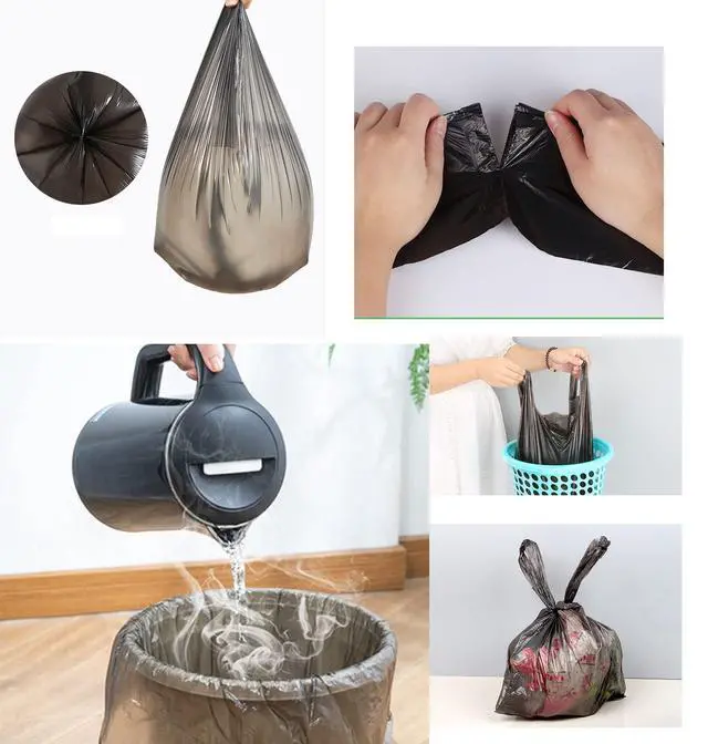 Alt view image 2 of 7 - 4Gallon Small Handles Bathroom Trash Bags, 5 Rolls/100 Counts, Black