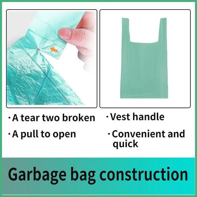 Alt view image 4 of 5 - Small Trash Bags, 5 Rolls/100 Counts, Colorful, Strong, Portable, for Office Kitchen Bedroom Waste Bin