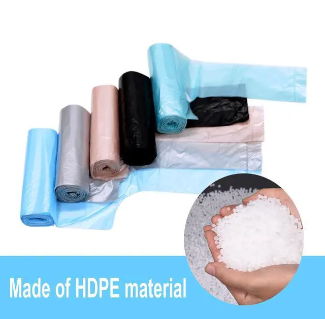 Alt view image 2 of 7 - 4 Gallon Bathroom Trash Bags with Small Handles, 5 Rolls/100 Counts, Colorful Portable Rubbish Bags for Office and Bathroom Wastebasket (Mixed)