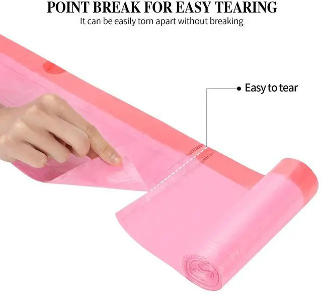 Alt view image 6 of 7 - 4 Gallon Drawstring Small Trash Bags, 60 Count, Pink
