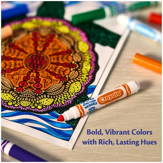 Alt view image 6 of 6 - Crayola Broad Line Markers 12 Count, Washable Markers, Assorted Colors, Arts & Crafts Supplies for Coloring Books & Art Projects, Ages 3+