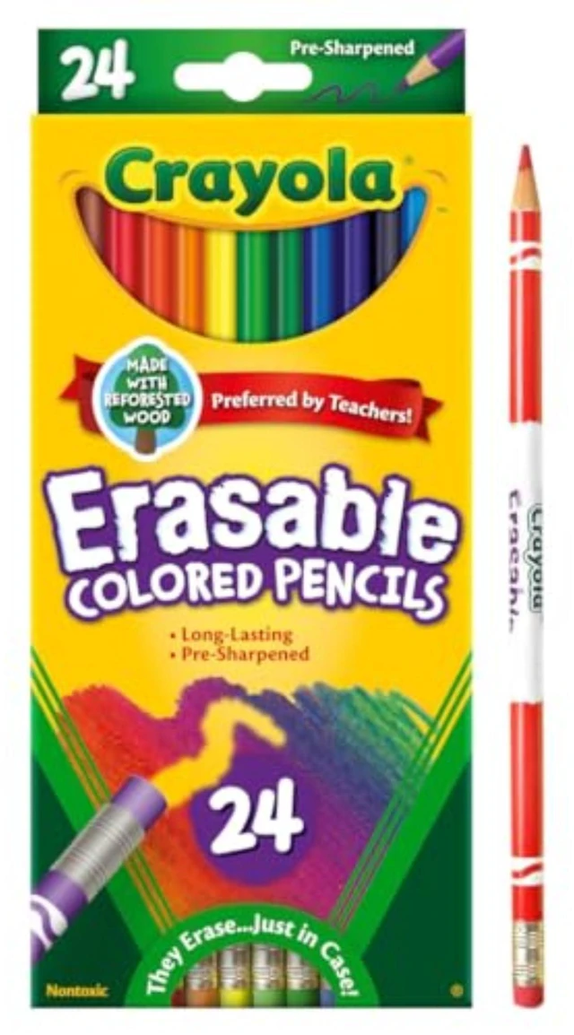 Alt view image 5 of 6 - Crayola Erasable Colored Pencils, 24ct