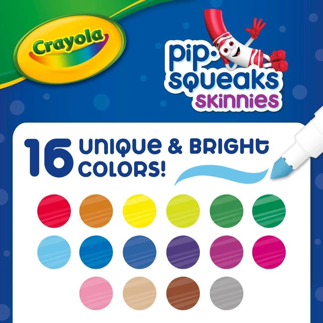 Alt view image 3 of 7 - Crayola Pip Squeaks Skinnies Washable Marker Set (16ct), Thin Coloring Markers for Toddlers and Kids, Spring Crafts Supplies