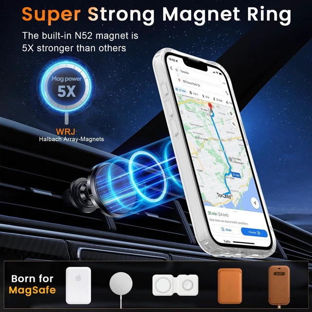 Alt view image 4 of 6 - WRJ Magnetic Clear Case for iPhone 17e/16e 6.1-Inch