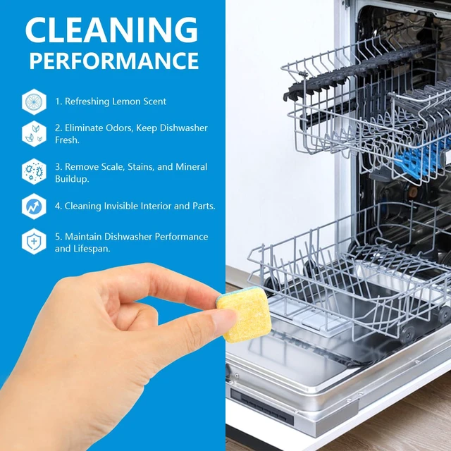 Alt view image 5 of 6 - Dishwasher Cleaner & Deodorizer Tablets, 24 Count, Lemon Scent
