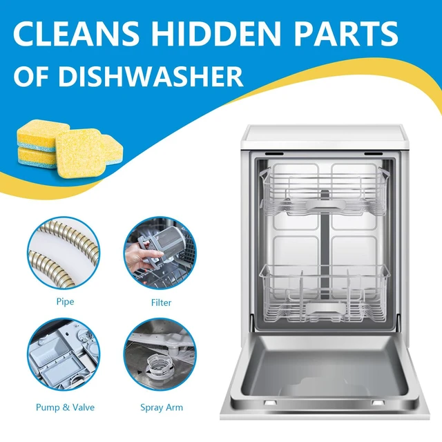 Alt view image 3 of 6 - Dishwasher Cleaner & Deodorizer Tablets, 24 Count, Lemon Scent