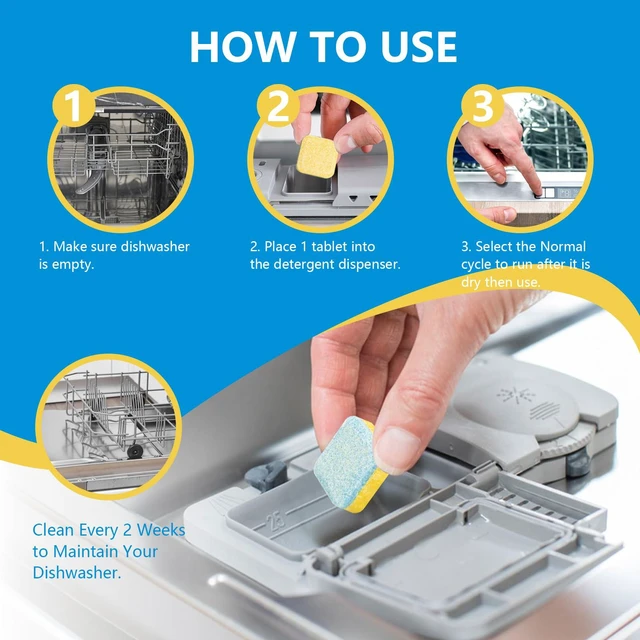 Alt view image 2 of 6 - Dishwasher Cleaner & Deodorizer Tablets, 24 Count, Lemon Scent