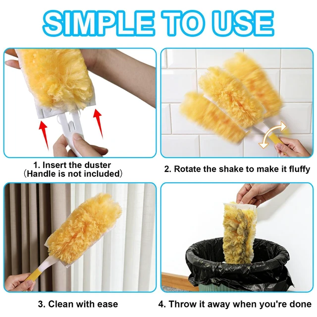 Alt view image 5 of 6 - Swiffer 20 Pack Heavy Duty Duster Refills, Multi-Surface 360 Disposable Dusters for Electronics, Furniture, Blinds, Ceiling Fan (Handle Not Included)