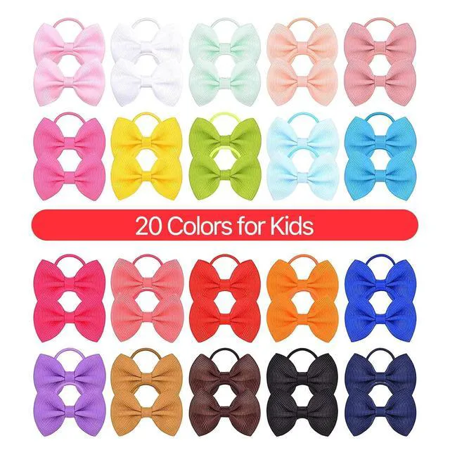 Alt view image 5 of 6 - Choicbaby 40PCS 2" Baby Hair Ties Elastic Ponytail Rubber Bands, Toddler Hair Accessories for Baby Girls Newborn Infants