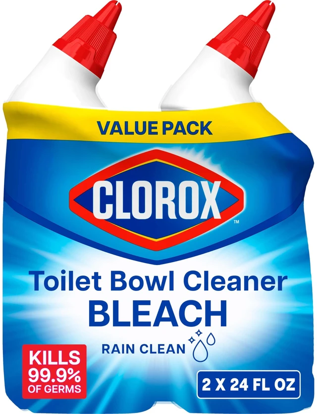Main image of Clorox Toilet Bowl Cleaner with Bleach, Rain Clean, 24 fl oz, 2 Pack