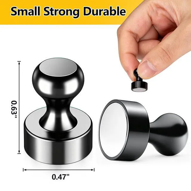 Alt view image 2 of 6 - 16 Pcs Strong Refrigerator Magnets, Whiteboard Magnetic Push Pins for Locker, Kitchen Office Accessories