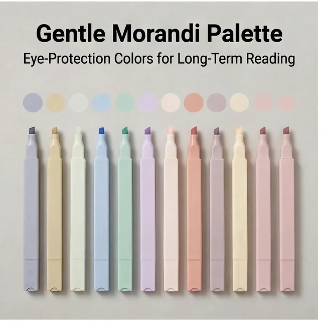 Alt view image 2 of 6 - Konket 12-Pack Aesthetic Cute Bible Pastel Highlighters and Pens, No Bleed, Assorted Colors, Double-Ended Design for Office Journaling Supplies