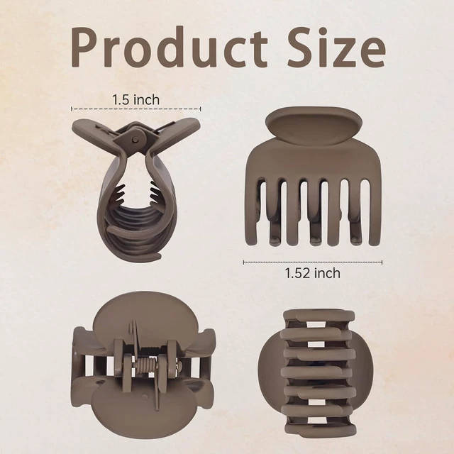Alt view image 5 of 7 - DEEKA Double Row Small Claw Hair Clips 4 Pack 1.6" Medium Matte Non-slip for Thin Short Hair Women and Girls