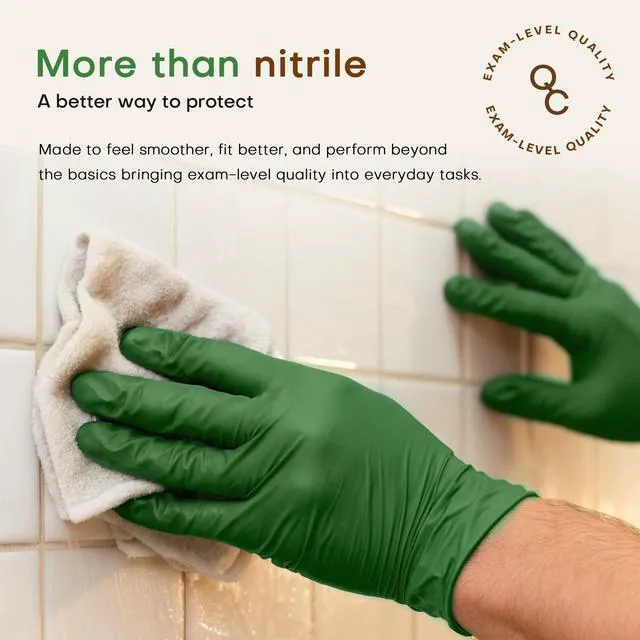 Alt view image 4 of 6 - SUP Powder-Free Nitrile Exam Gloves, 100 Count, Food Safe Latex-Free Disposable, for Medical Lab Cooking Cleaning, Green
