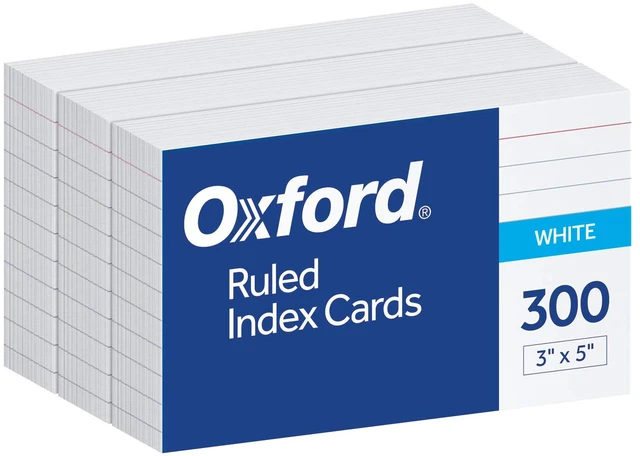 Main image of Oxford 10022 Ruled Index Cards, 3" x 5", White, 300 Pack