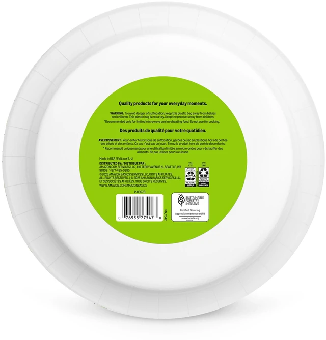 Alt view image 6 of 6 - Amazon Basics Paper Plates, 10 Inch, Disposable, 50 Count