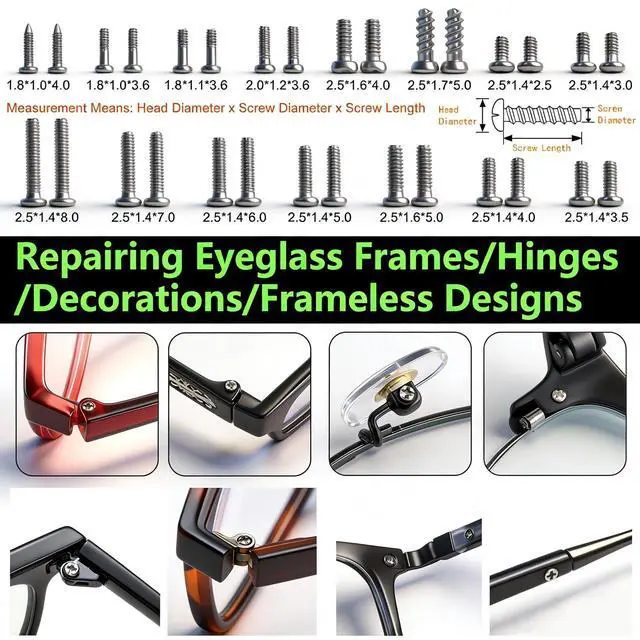 Alt view image 5 of 6 - All-in-One Eyeglass Repair Kit with Precision Screwdriver, Tweezers, Cleaning Cloth, and Screws - Compact and Portable Small Kit