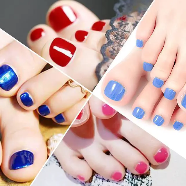 Alt view image 3 of 7 - 352Pcs 16Sheets Bright Solid Color Toe Nail Wraps Self-Adhesive Full Nail Stickers Colorful Nail Art Decals Strips with Nail File for Women Girls Nail Art