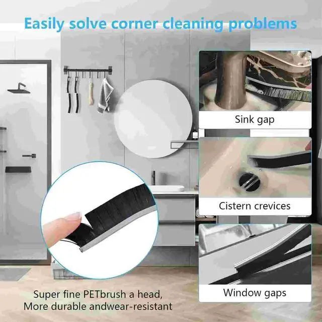 Main image of Gap Cleaning Brush Tool Kit - Small Disposable Toilet Brush, Deep Cleaning Brush, Shower Nozzle Anti-Clog & Pore Gap Cleaner for Stove, Hard-to-Reach Areas