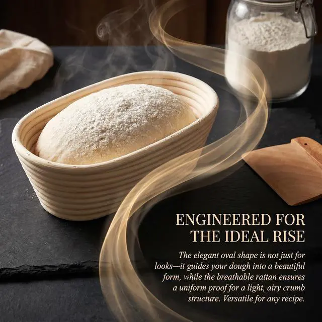 Alt view image 4 of 5 - 2 Pieces 11-Inch Oval Bread Proofing Basket Linen Liner, Sourdough Banneton Cover, Baking Dough Basket Cloth Liner (28x15x8 cm)