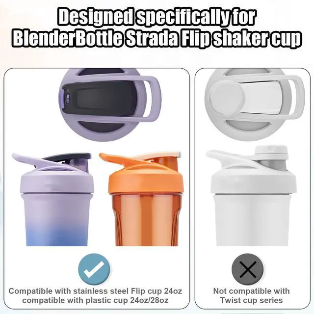 Alt view image 6 of 7 - BlenderBottle Strada Flip Shaker Lid Gasket Replacement - 6 Pack, 2 Sizes Silicone Seal Ring for 24 oz & 28 oz, Gray