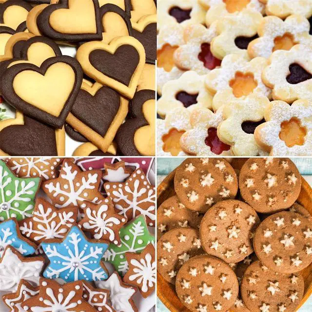 Alt view image 7 of 7 - 12-Piece Stainless Steel Cookie Cutter Set, 3 Heart, 3 Star, 3 Flower, 3 Round Cookie Cutters