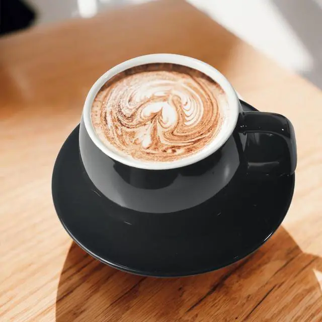 Alt view image 6 of 6 - IonEgg Ceramic Coffee Cup with Saucer, 270ml/9oz, Minimalist Design, Ideal for Latte, Cappuccino and Tea, Black