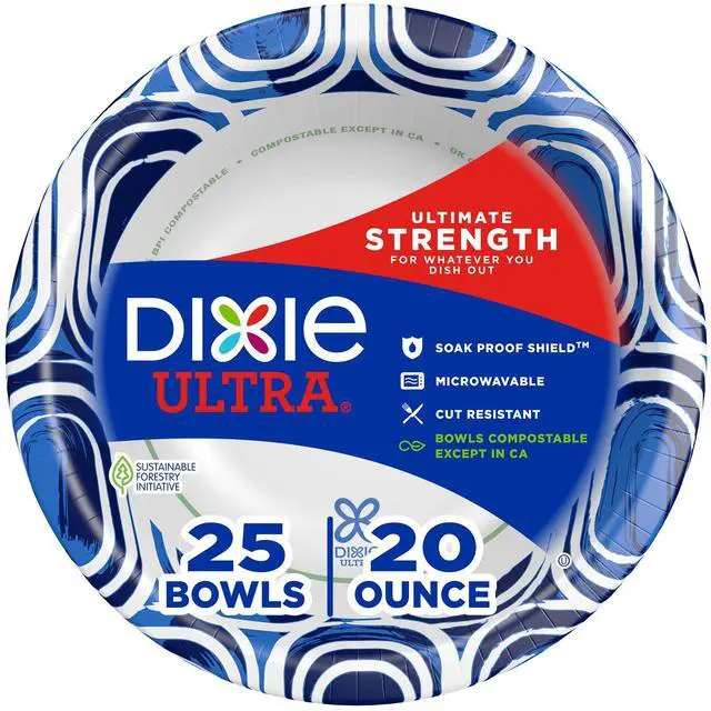 Main image of Dixie Ultra Large Paper Bowls 20oz, 25 CT