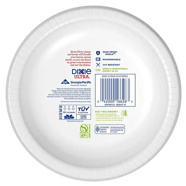 Alt view image 7 of 7 - Dixie Ultra Large Paper Bowls 20oz, 25 CT