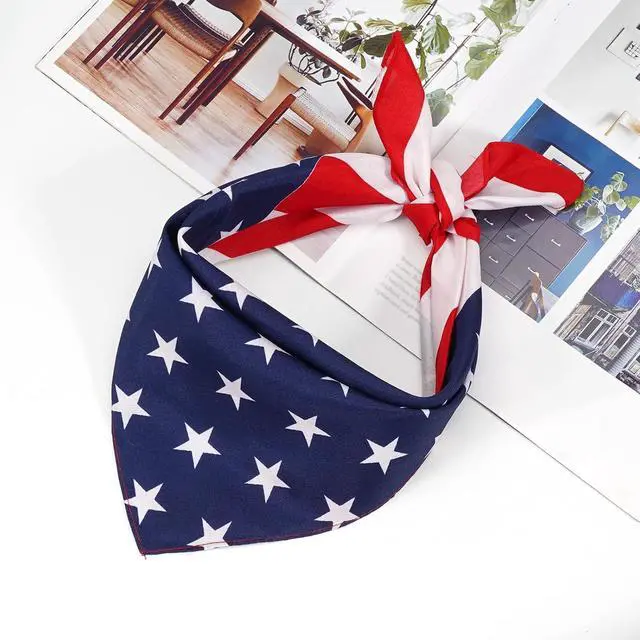Alt view image 6 of 7 - Ardorchid American Flag Bandana Headband USA Patriotic Red White and Blue for Men and Women Neck Face Scarf Head Wrap